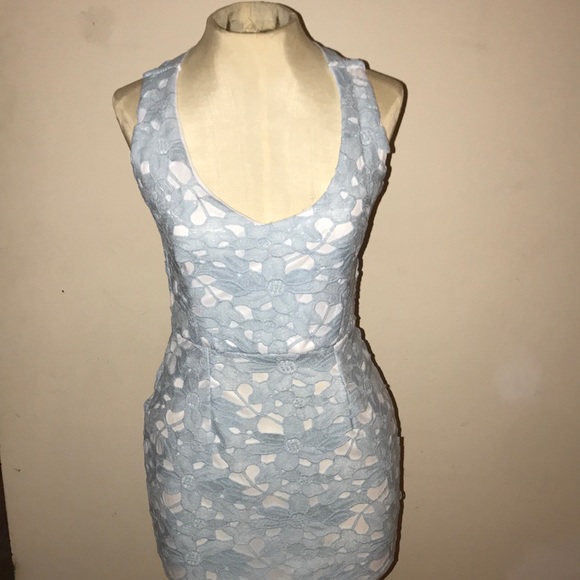 novashe Dresses & Skirts - Novashe blue dress criss/cross halter back